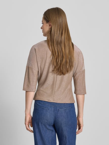 Oui T-Shirt mit 3/4-Ärmel Camel 5