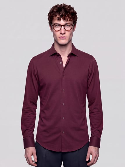 Seidensticker Slim Fit Businesshemd aus Baumwoll-Modal-Mix Modell 'Light Spread Kent' Bordeaux 4