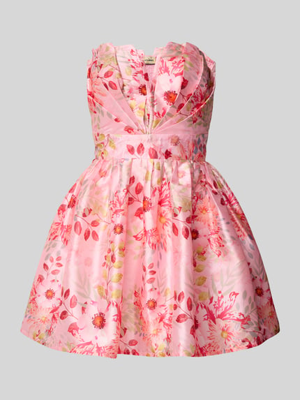 Lace & Beads Cocktailkleid mit Herz-Ausschnitt Pink 2