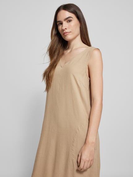 Kaffe Minikleid aus Viskose-Leinen-Mix Modell 'milia' Taupe 3