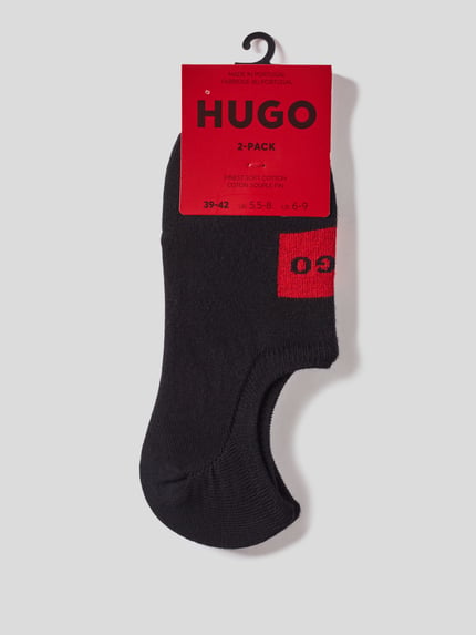 HUGO Kousenvoetjes met labelprint in een set van 2 paar Zwart - 3