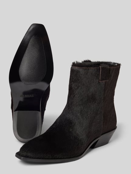 ALOHAS Stiefeletten aus echtem Leder mit Kunstfellbesatz Modell 'Syd' Dunkelbraun 4