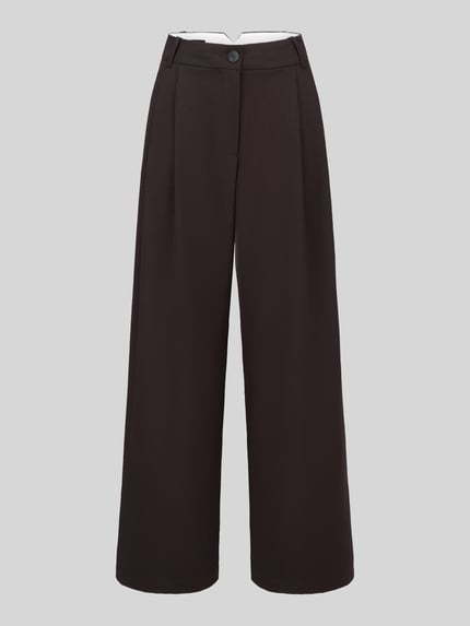 VERO MODA Szerokie spodnie z dodatkiem wiskozy model 'STELLA' Czekoladowy 2