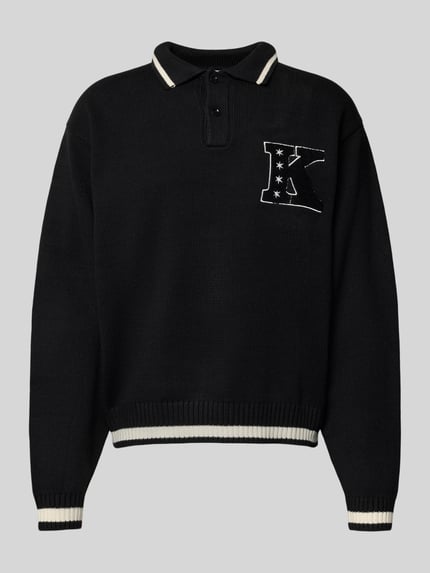 Karl Kani Strickpullover mit Polokragen und Stitching Black 2