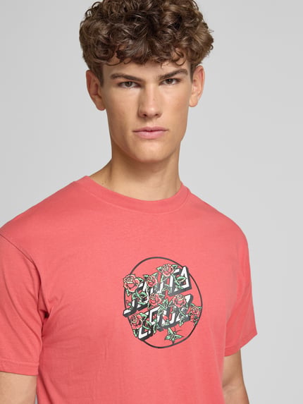 Santa Cruz T-Shirt mit Label-Print und Rundhalsausschnitt Koralle 3