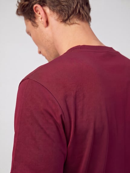 BOSS Green Regular Fit T-Shirt aus Baumwollmix Bordeaux 3