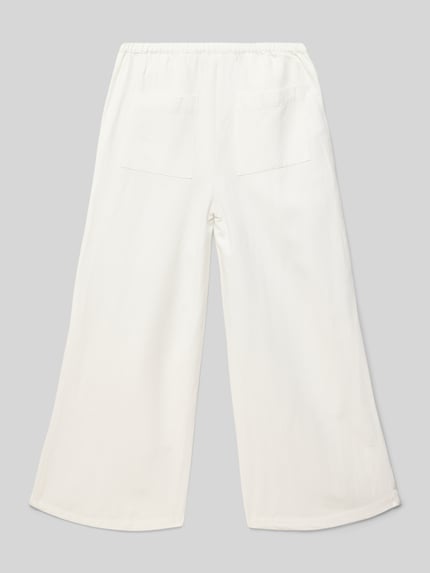 MANGO Wide Leg Stoffhose mit Leinen-Anteil Ecru 3