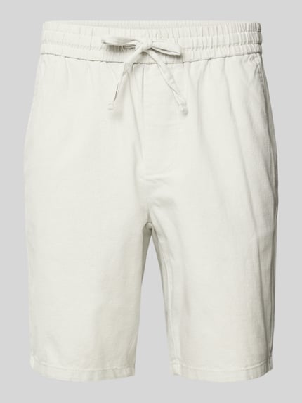 ONLY & SONS Shorts aus Baumwoll-Leinen-Mix Modell 'LINUS' Hellgrau 2