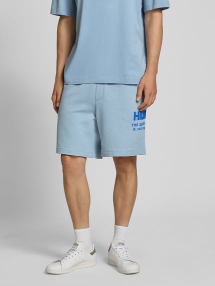 HUGO Blue Sweatshorts mit elastischem Bund Modell 'Nesisho' Rauchblau 4