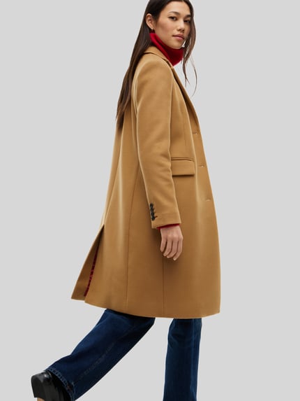 Tommy Hilfiger Mantel aus Wolle mit Gehschlitz Camel 1