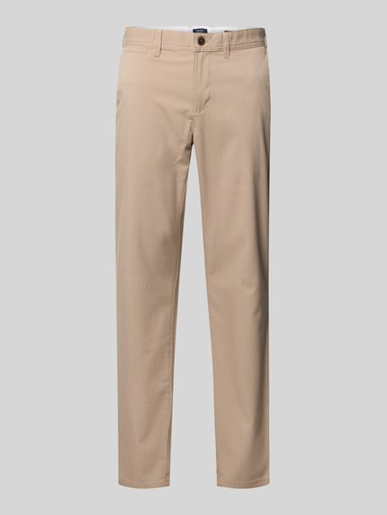 Produktfoto, Slim Fit Stoffhose mit Viskose-Anteil von MCNEAL in Beige, schmale Passform, Eingrifftaschen, sichtbare Textur, elastischer Materialmix.