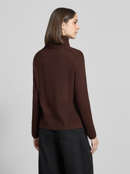 Tom Tailor Regular fit coltrui van mix van katoen en kasjmier Chocoladebruin - 5