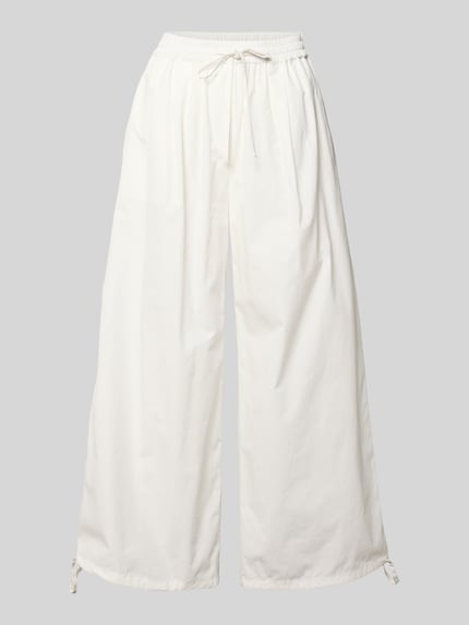 Weekend Max Mara Regular Fit Weite Hose aus reiner Baumwolle Modell 'BELLICO' Weiss 2
