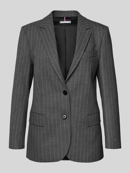 Tommy Hilfiger Relaxed Fit Kurzblazer mit Viskose-Anteil Hellgrau 2