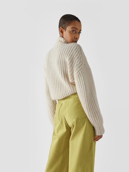 Stine Goya Spodnie z wysokim stanem o kroju relaxed fit Khaki 6