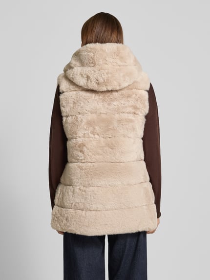 Apricot Weste aus Kunstfell mit Steppnähten Offwhite 5