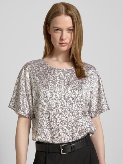 HERZENS Regular fit blouseshirt van zijdemix Beige - 3