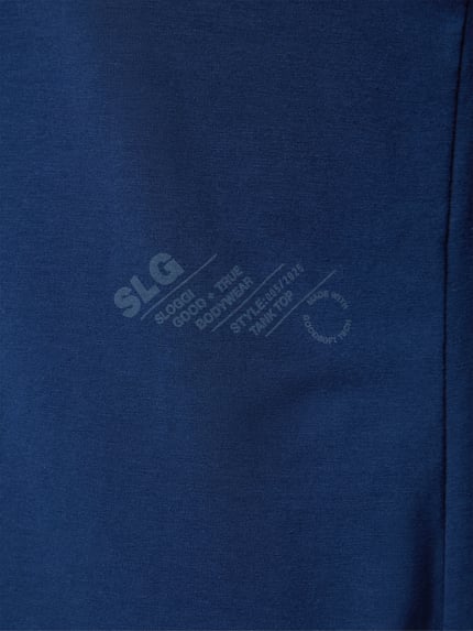 SLG Koszulka bez rękawów z nadrukiem logo model 'sloggi' Granatowy 2