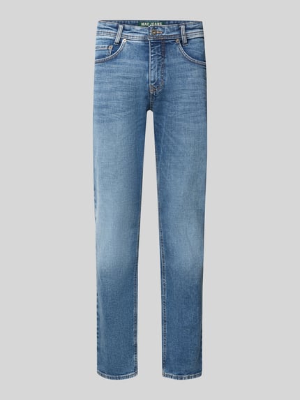Jeansy o kroju straight fit z mieszanki bawełny model 'ARNE' Shop The Look MANNEQUINE