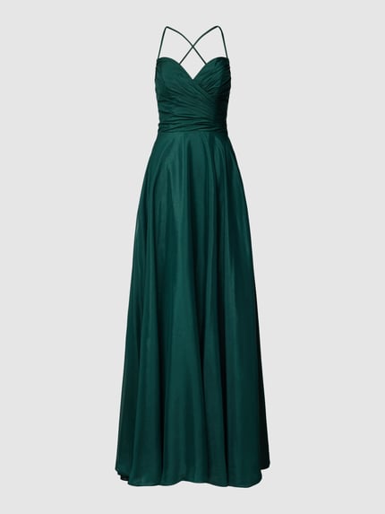 LUXUAR FASHION Avondjurk met spaghettibandjes Donkergroen - 2