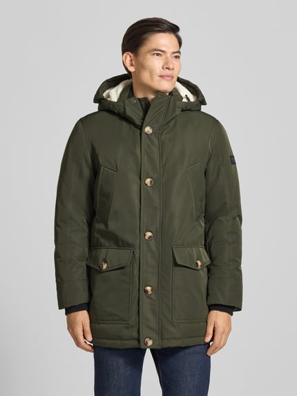 MCNEAL Parka z kapturem i kieszeniami z patką model 'J-HUNT' Oliwkowy 4