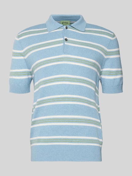 Poloshirt aus Baumwoll-Lyocell-Mix mit Kaschmir-Anteil mit gerippten Abschlüssen Shop The Look MANNEQUINE