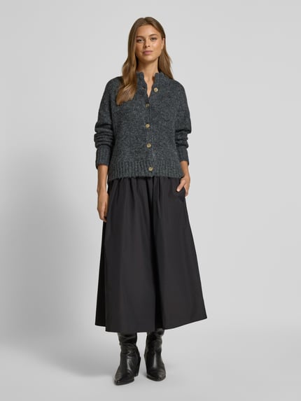 Neo Noir Relaxed fit gebreid jack met wol model 'Taura' Antraciet - 1