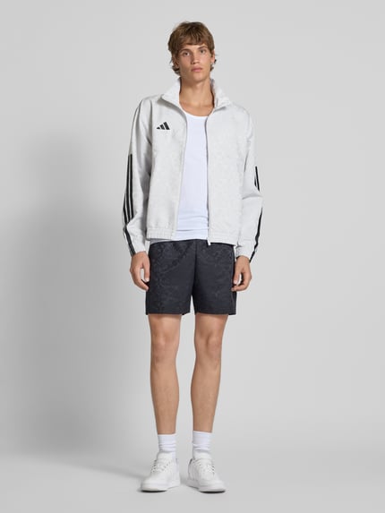 adidas Sportswear Relaxed Fit Sweatjacke mit Logo-Print Modell 'Tiro' Hellgrau 1