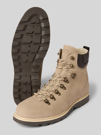 DIGEL Schnürstiefel mit Label-Detail Taupe 4