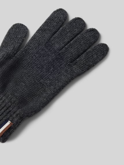 Productfoto, Handschuhe aus Woll-Mix mit Viskose-Anteil van bugatti, effen ontwerp, gebreide look, elastische boorden, grijze tinten