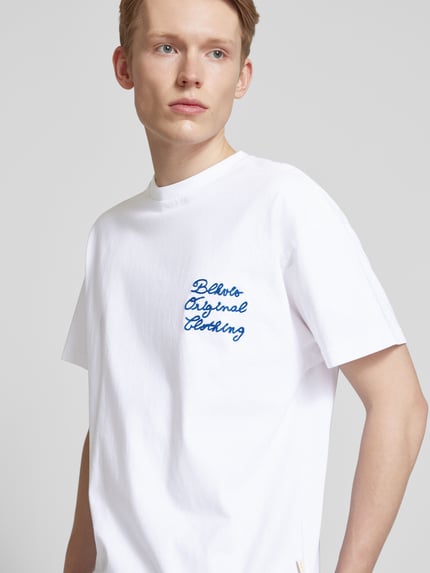 BLKVIS T-Shirt mit Label-Stitching Modell 'PRIMAVERA' Weiss 3