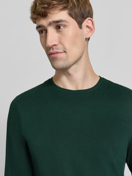 Christian Berg Men Slim Fit Longsleeve aus reiner Baumwolle Dunkelgruen 3