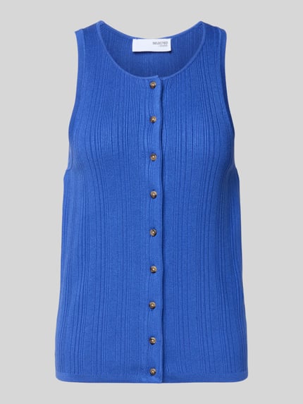 Selected Regular Fit Stricktop aus Viskose-Mix Modell 'TRIXIE' Royal 2