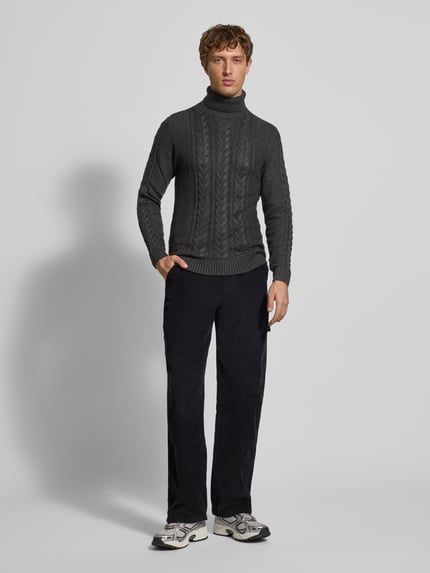Blend Strickpullover mit Rollkragen Modell 'BASIM' Anthrazit 1