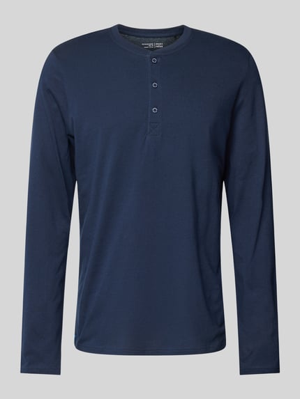 SCHIESSER Longsleeve mit kurzer Knopfleiste Dunkelblau 2