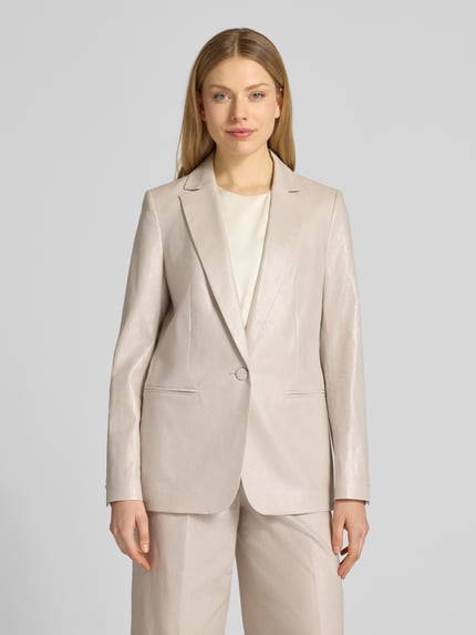 Christian Berg Cocktail regular fit blazer van linnenmix Beige gemêleerd - 4