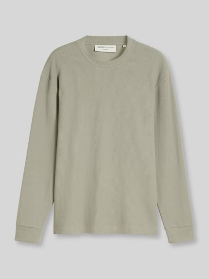 Tom Tailor Denim Relaxed Fit Langarmshirt mit Rundhalsausschnitt Dunkelgruen 2