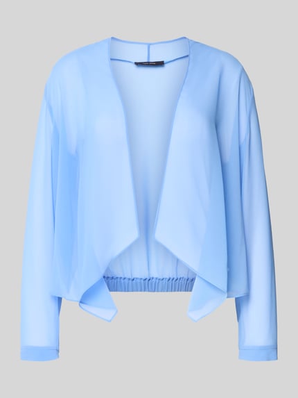 Produktfoto, Jacke aus Chiffon in offener Passform von Vera Mont in Hellblau, fließender semitransparenter Stoff, elastischer Bund, Rückenlänge 46 cm bei Größe 36