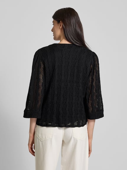 VILA Regular Fit Bluse mit V-Ausschnitt Modell 'LUMENA' Black 5