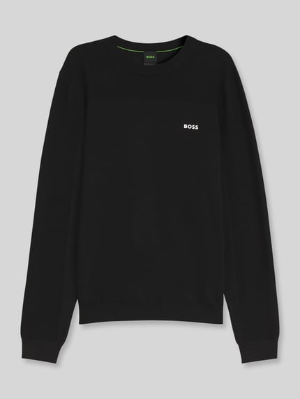 BOSS Green Regular Fit Pullover mit Logo-Schriftzug Black 2
