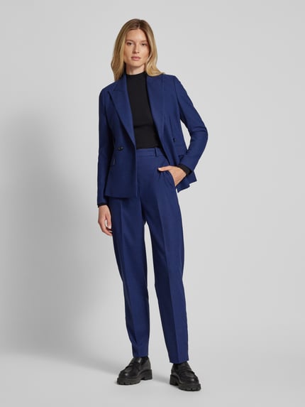 BOSS Straight leg pantalon met persplooien, model 'Tabitha' Marineblauw - 1
