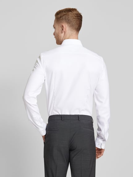 Jake*s Slim Fit Businesshemd mit extra langem Arm Weiss 5
