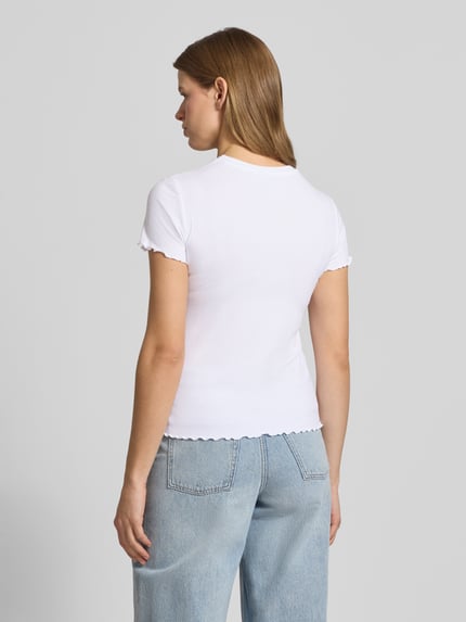 PIECES Slim Fit T-Shirt mit Viskose-Anteil Modell 'NICCA' Weiss 5