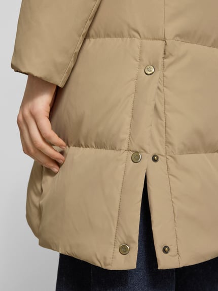 Lauren Ralph Lauren Gewatteerde lange jas met labelstitching Beige - 3