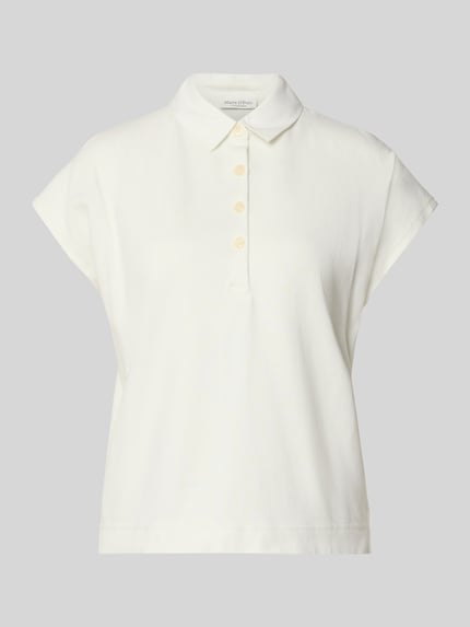 Marc O'Polo Loose Fit Poloshirt aus reiner Baumwolle Hellgrau 2