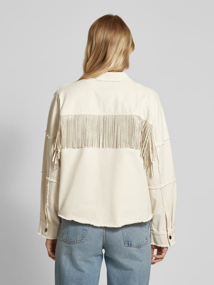 YAS Jeansjack met franjes Model 'JESSIE' Beige - 5