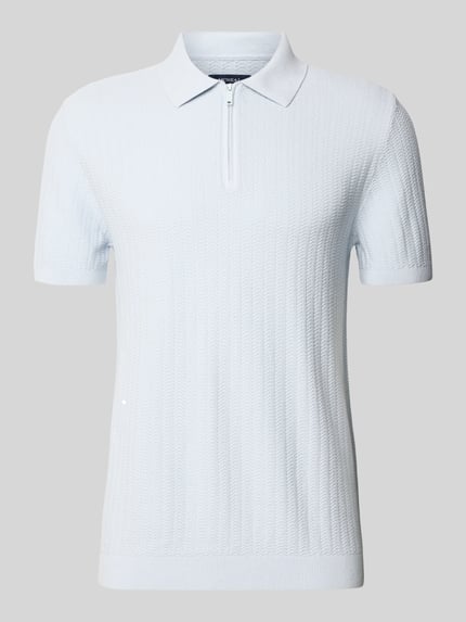Poloshirt mit kurzem Reißverschluss und Polokragen Shop The Look MANNEQUINE