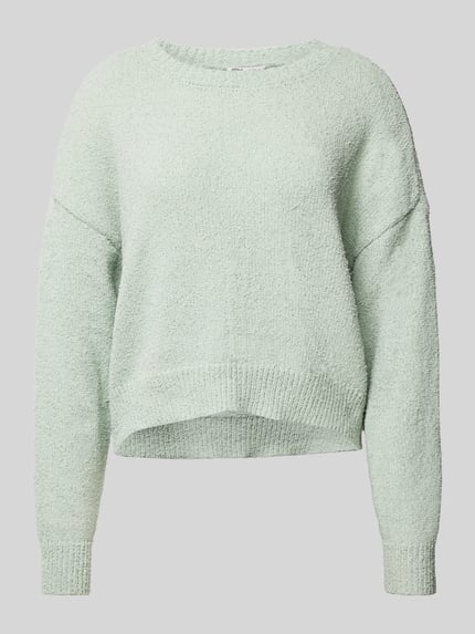 ONLY Sweter z obniżonymi ramionami model ‘TERESA’ Trzcinowy 2