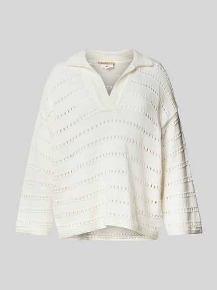Smith and Soul Strickpullover mit Lochmuster Offwhite 2