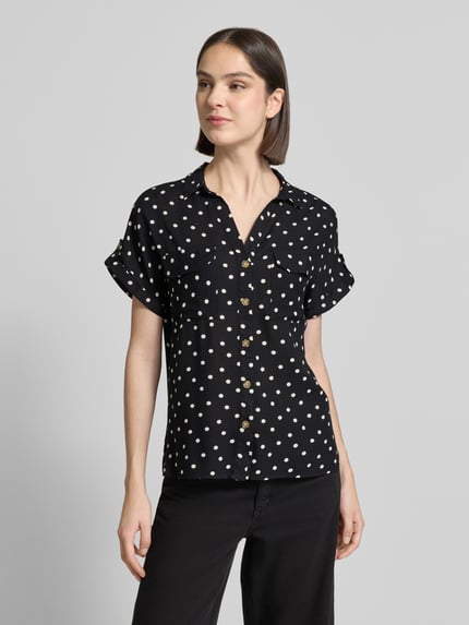 VERO MODA comfort fit blouse van pure viscose model 'BUMPY' Zwart - 4